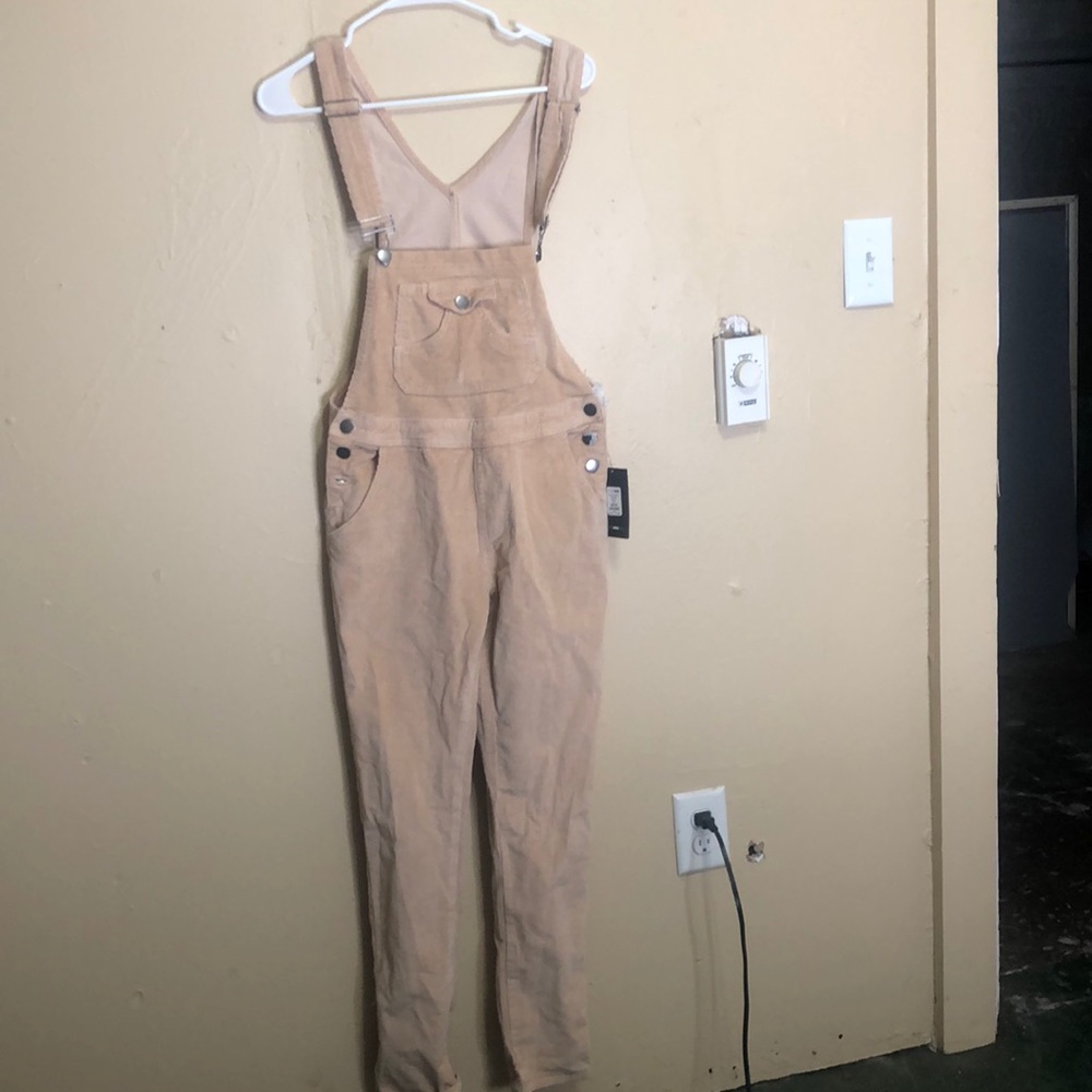 New With Tags Fashion Nova Cream Overalls